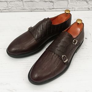 فروش اینترنتی کفش مردانه مجلسی چرم طبیعی مدل آلفردو حصیری ترک