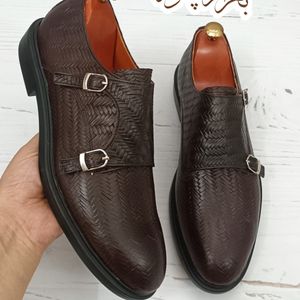کفش مردانه مجلسی چرم طبیعی مدل آلفردو حصیری ترک
