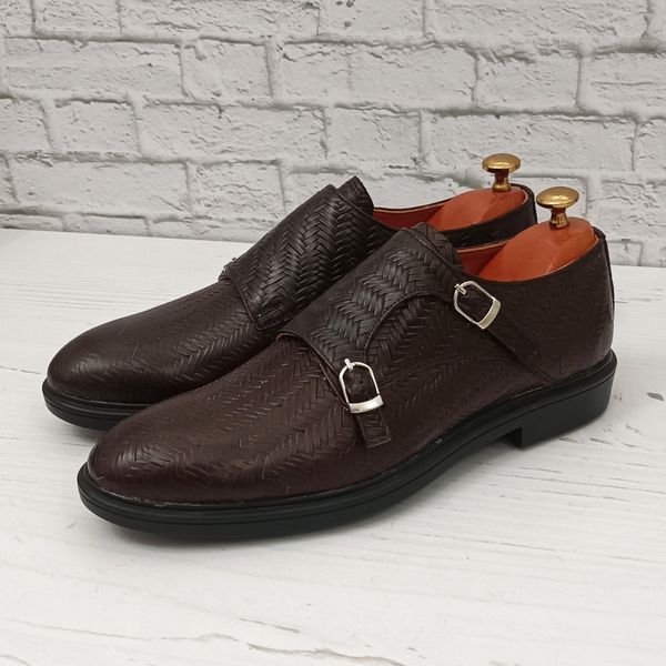 کفش مردانه مجلسی چرم طبیعی مدل آلفردو حصیری ترک