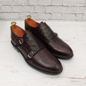 خرید انلاین کفش مردانه مجلسی چرم طبیعی مدل آلفردو حصیری ترک