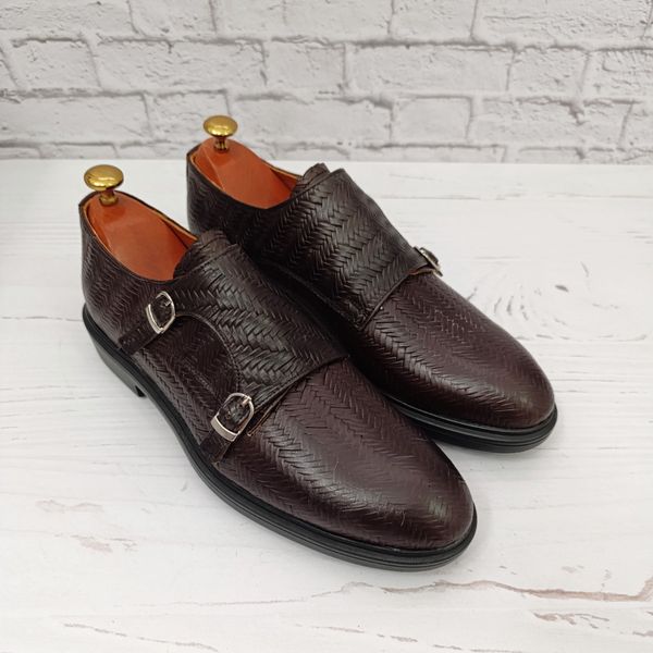کفش مردانه مجلسی چرم طبیعی مدل آلفردو حصیری ترک