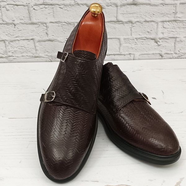 کفش مردانه مجلسی چرم طبیعی مدل آلفردو حصیری ترک