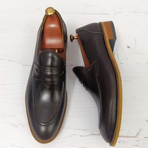 فروش اینترنتی کفش مردانه  کالج چرم طبیعی دست دوز کاپری قهوه ای