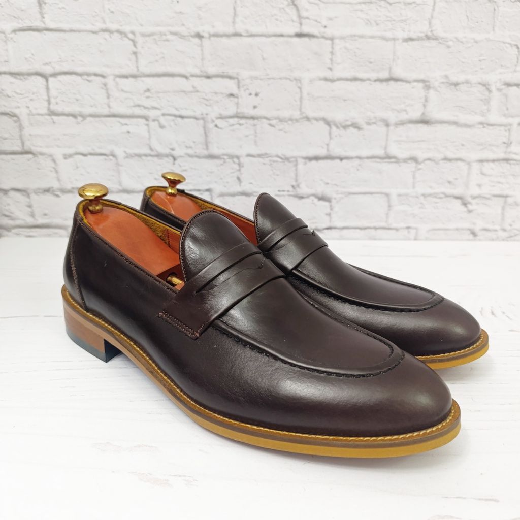 خرید آنلاین کفش مردانه  کالج چرم طبیعی دست دوز کاپری قهوه ای