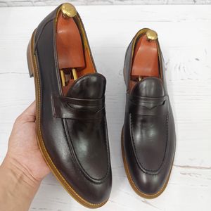 فروش اینترنتی کفش مردانه  کالج چرم طبیعی دست دوز کاپری قهوه ای