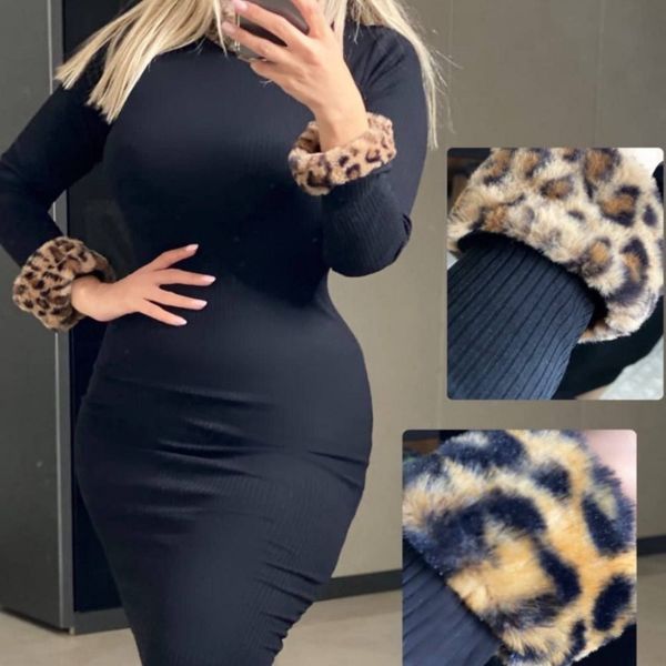 پیراهن بلند زنانه پرشیا مدل خز دار کد 50