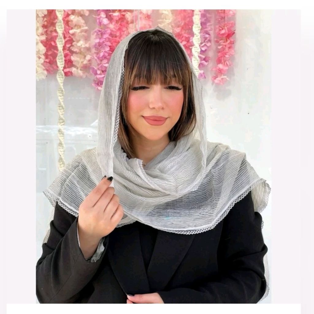 خرید آنلاین شال دانتل مجلسی حریر نخ