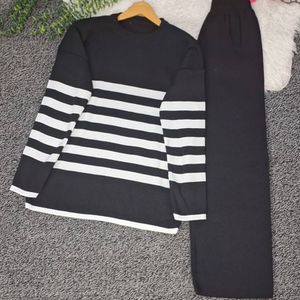 خرید اینترنتی ست بافت پاییزه راه راه