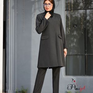 خرید اینترنتی مانتو شلوار اداری آستردار درنا