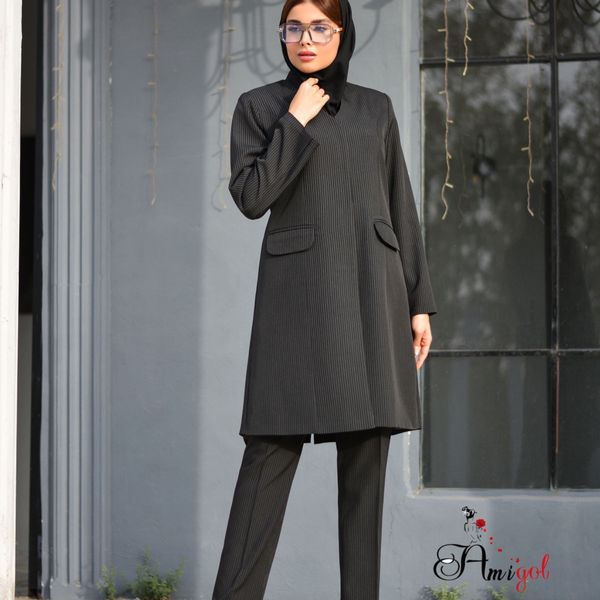 مانتو شلوار اداری آستردار درنا