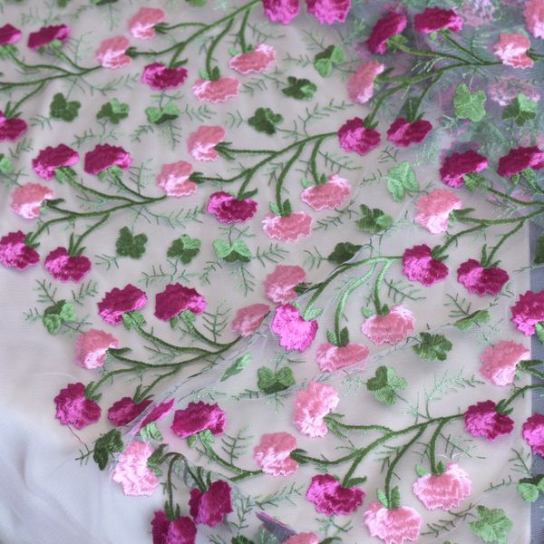 پارچه تور گل‌دوزی