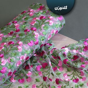 پارچه تور گل‌دوزی