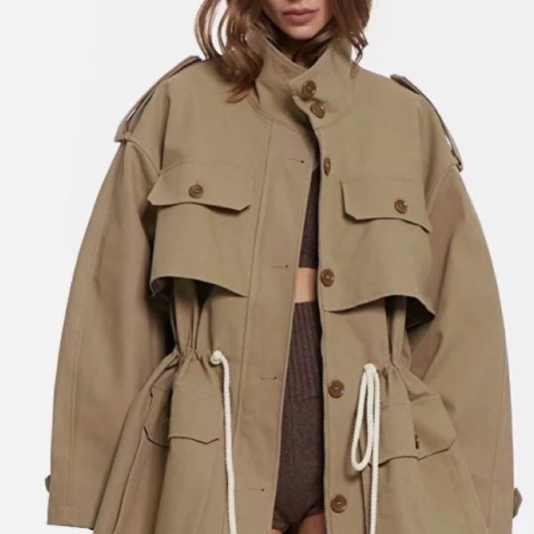 کت کاپشنی کتان زنانه