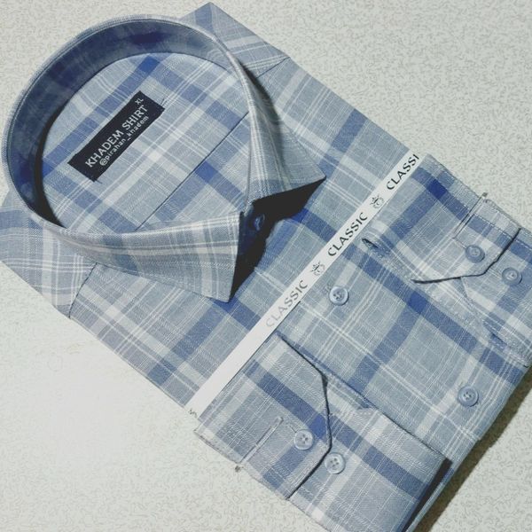 پیراهن تترون مردانه کلاسیک چهارخونه کد 02