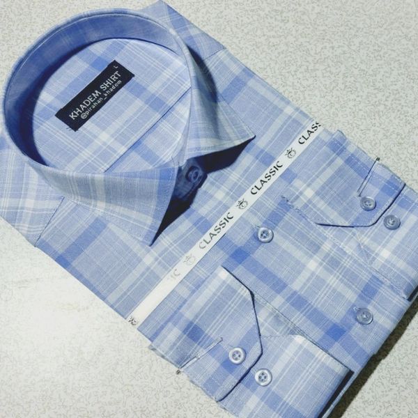 پیراهن تترون مردانه کلاسیک چهارخونه کد04