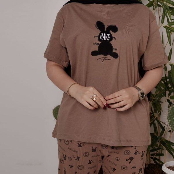 ست تیشرت لانگ و شلوار خرگوش