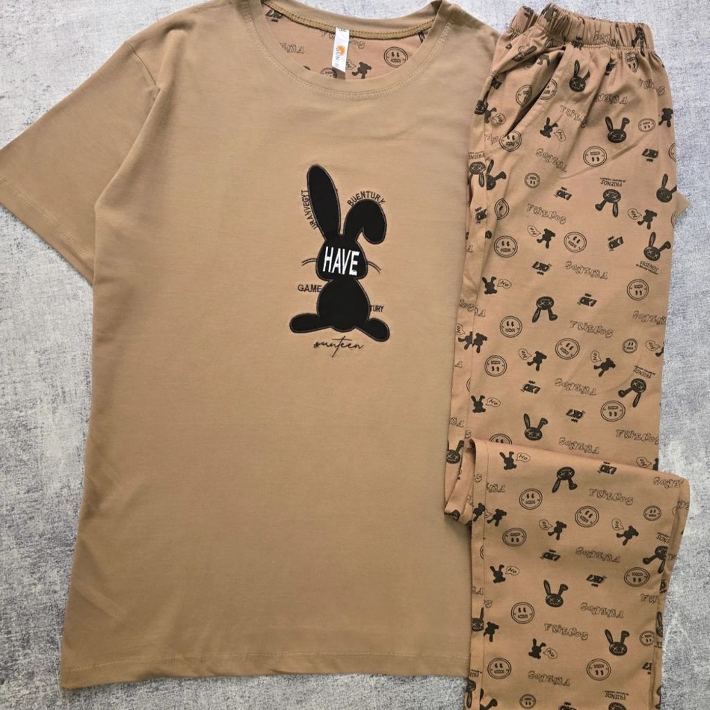 خرید اینترنتی ست تیشرت لانگ و شلوار خرگوش