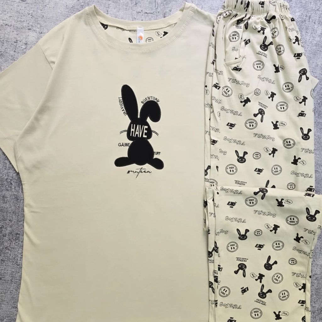 خرید انلاین ست تیشرت لانگ و شلوار خرگوش