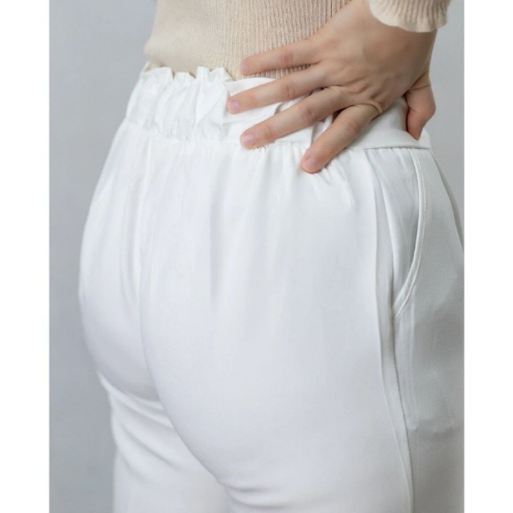 خرید انلاین شلوار زنانه مام پاکتی سفید کرپ مازراتی سایز لارج یا 40