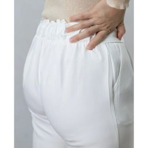 خرید انلاین شلوار زنانه مام پاکتی سفید کرپ مازراتی سایز لارج یا 40