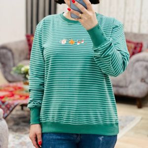 خرید انلاین بلوز دورس راه راه زنانه و دخترانه فری سایز