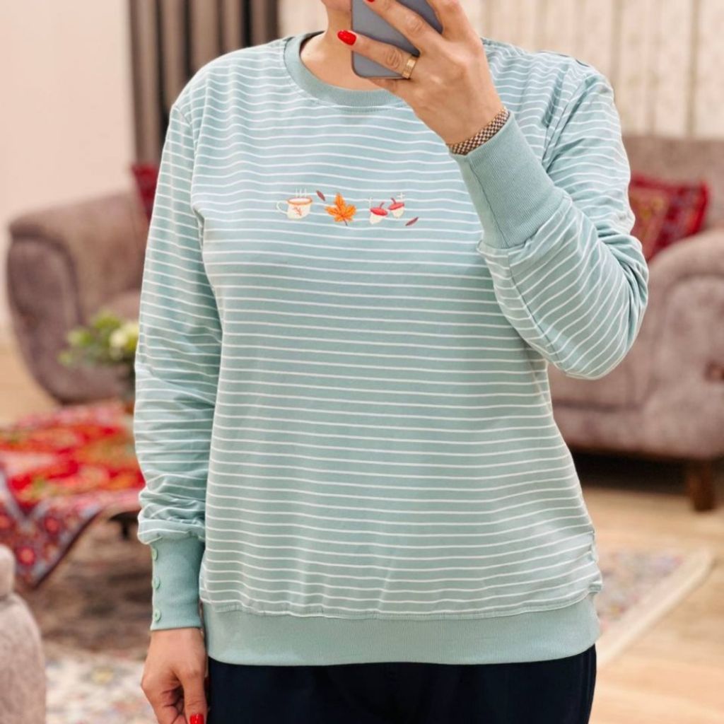 خرید انلاین بلوز دورس راه راه زنانه و دخترانه فری سایز