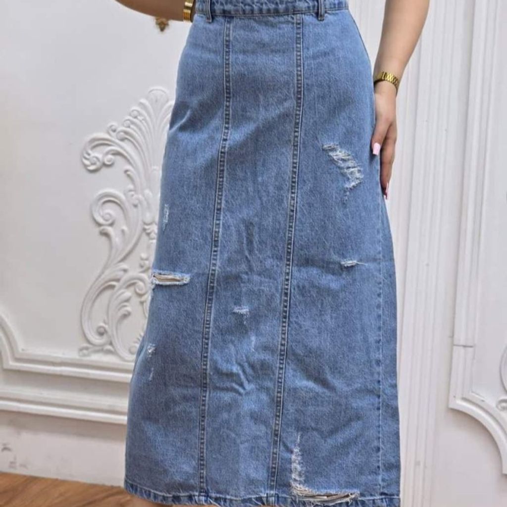 فروش اینترنتی دامن جین پشت چاکدار