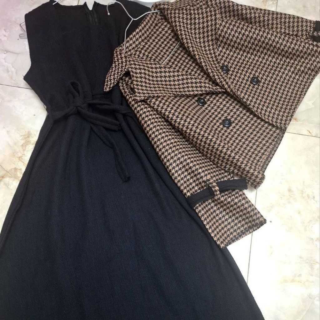 خرید انلاین کت پیردوپل  سارافون کبریتی پاییزی