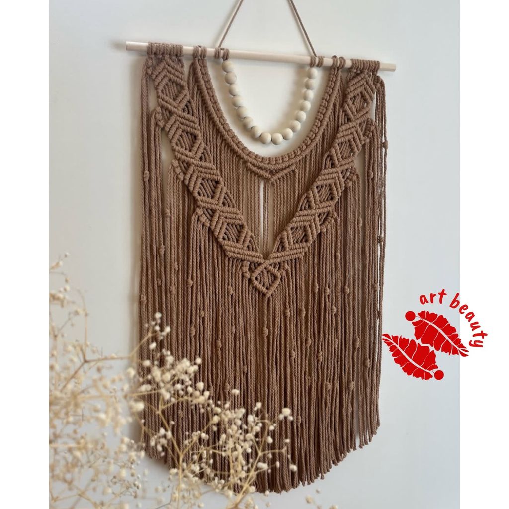 خرید انلاین دیوارکوب دکوری مکرومه بافی طرح دلاویز