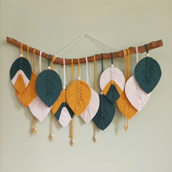 دیوار کوب برگ‌مکرومه بافی