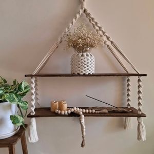 شلف دو طبقه مکرومه بافی مدل گیسو