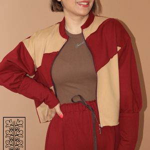 فروش اینترنتی سوییشرت زرشکی دو رنگ