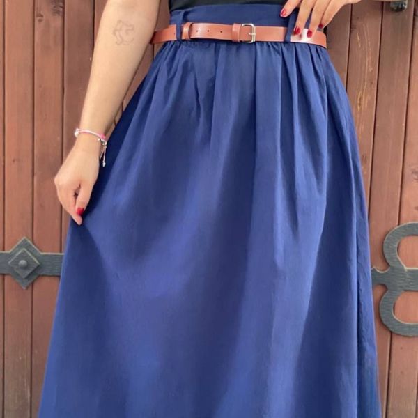 دامن لنین زارا زنانه + کمربند چرم