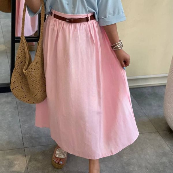 دامن لنین زارا زنانه + کمربند چرم