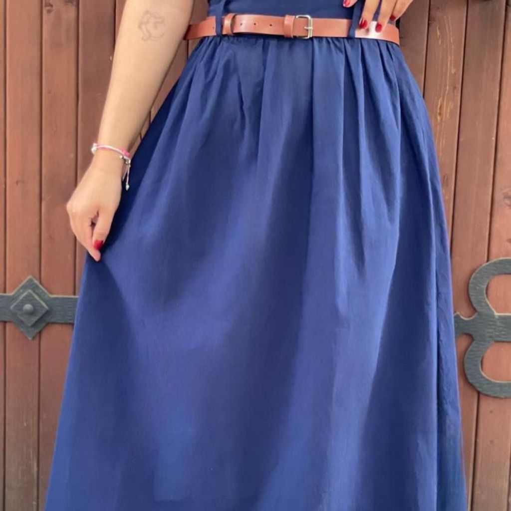 خرید اینترنتی دامن لنین زارا ساده + کمربند چرم