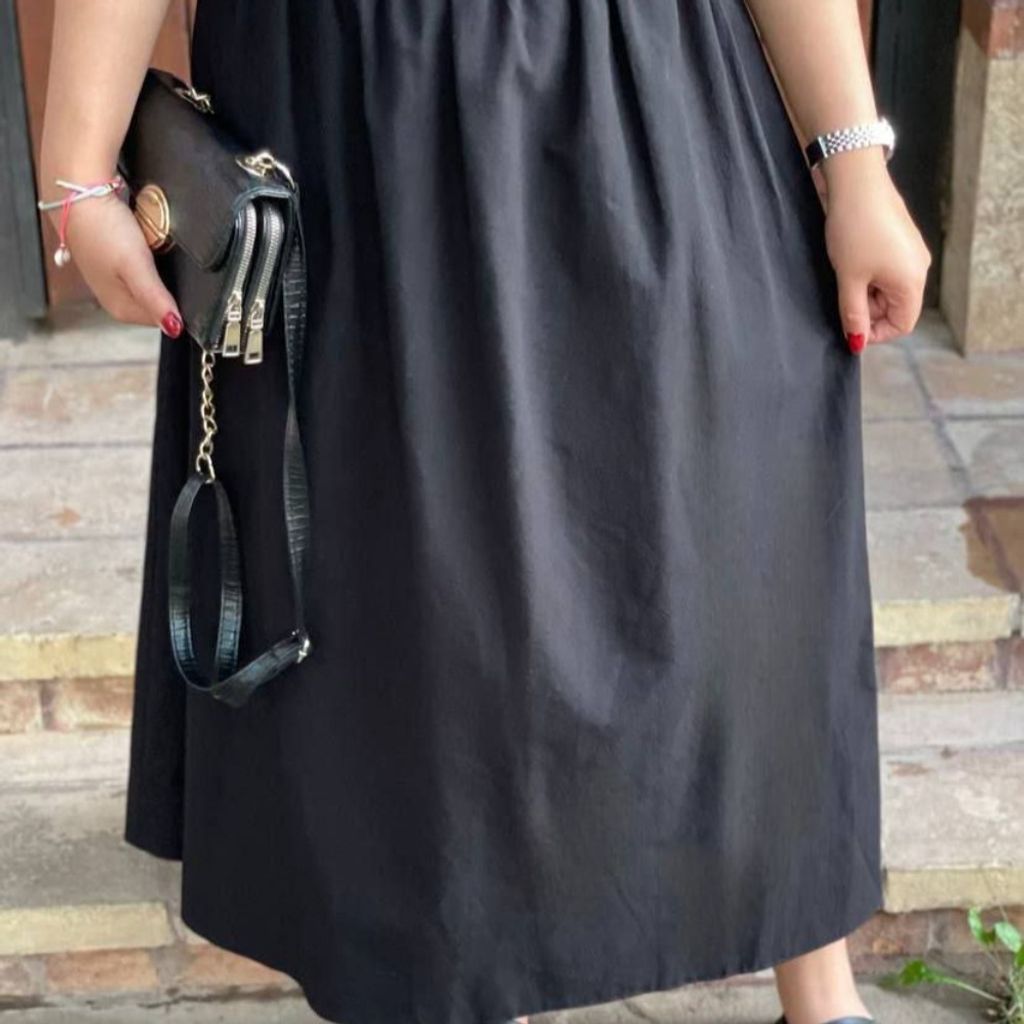 فروش اینترنتی دامن لنین زارا ساده + کمربند چرم