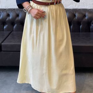 مشخصات دامن لنین زارا ساده + کمربند چرم