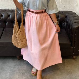 فروش اینترنتی دامن لنین زارا ساده + کمربند چرم