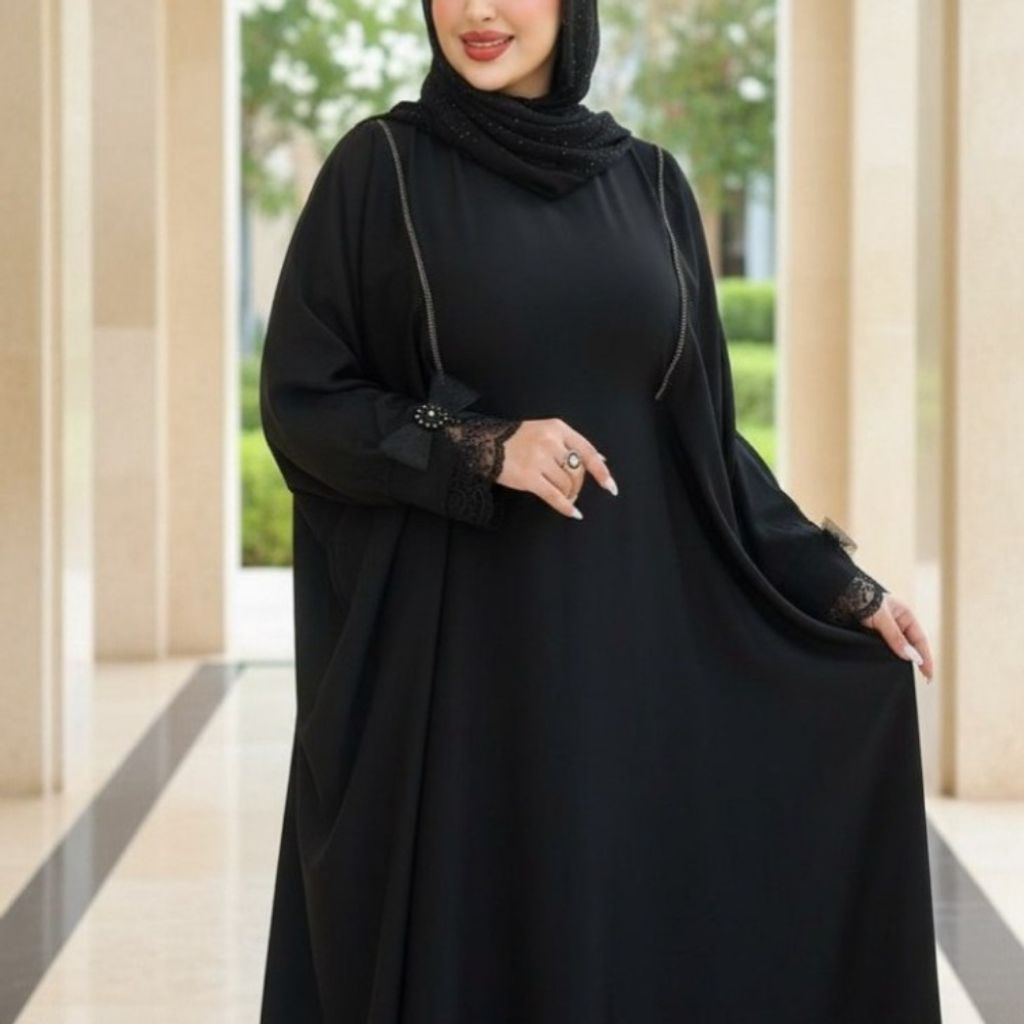 قیمت مانتو عبایی آستین پاپیون