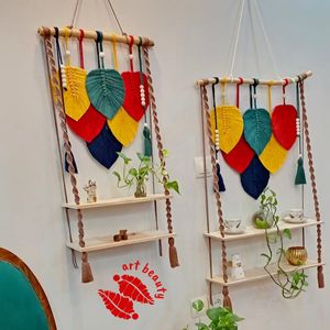 شلف چوبی مکرومه طرح بارانا