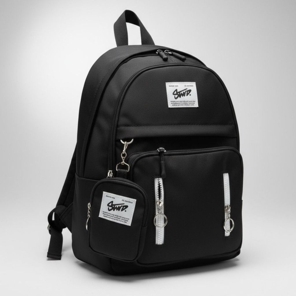 قیمت ارزان کوله پشتی دخترانه و پسرانه آویز دار کوله مدرسه کوله دانشجویی مشکی