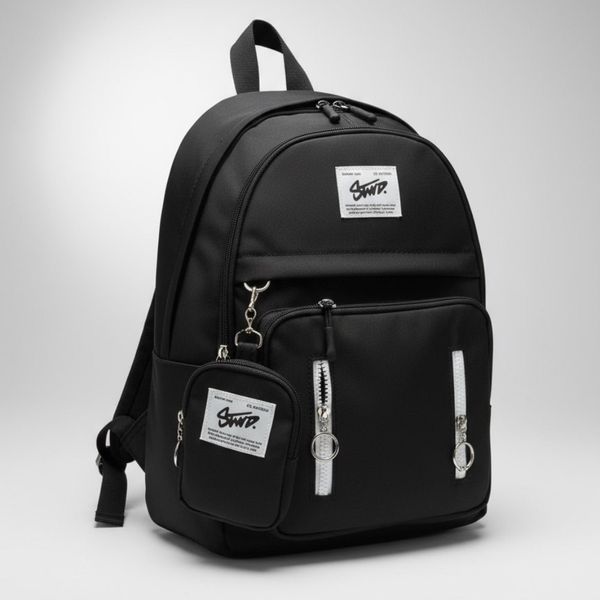 کوله پشتی دخترانه و پسرانه آویز دار کوله مدرسه کوله دانشجویی مشکی