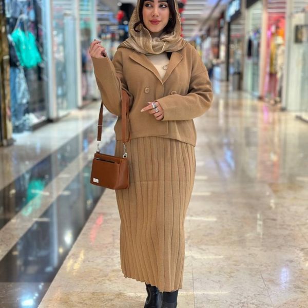 کت دامن بافت 4دگمه