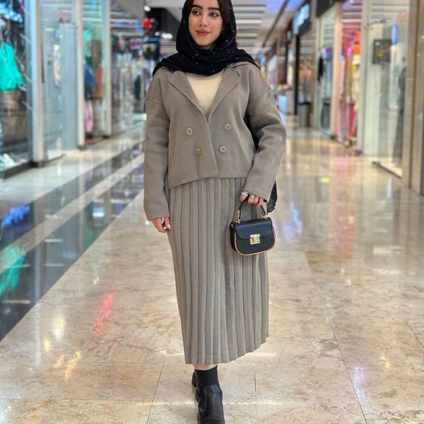 کت دامن بافت 4دگمه