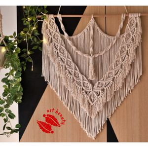 دیوارکوب آویز مکرومه بافی طرح پنگوین