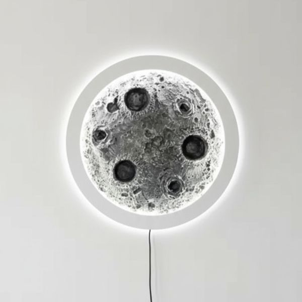 تابلو دکوراتیو ماه مینیمال قطر 80 و 60 سانت