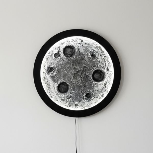 تابلو دکوراتیو ماه مینیمال قطر 80 و 60 سانت