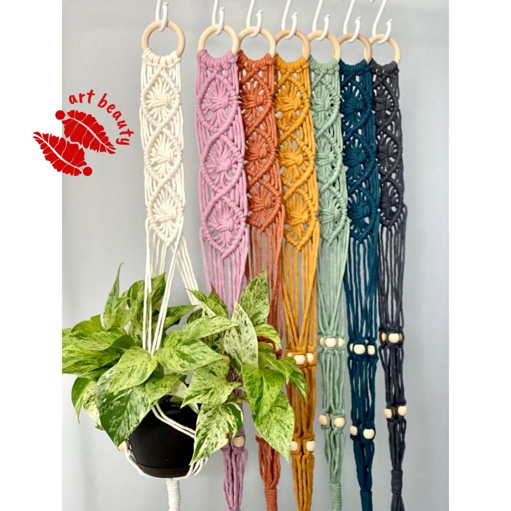 مشخصات نگهدارنده گلدان مکرومه فانتزی طرح سارن