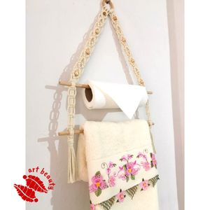 هولدر دستمال و حوله مکرومه بافی طرح نارسیس