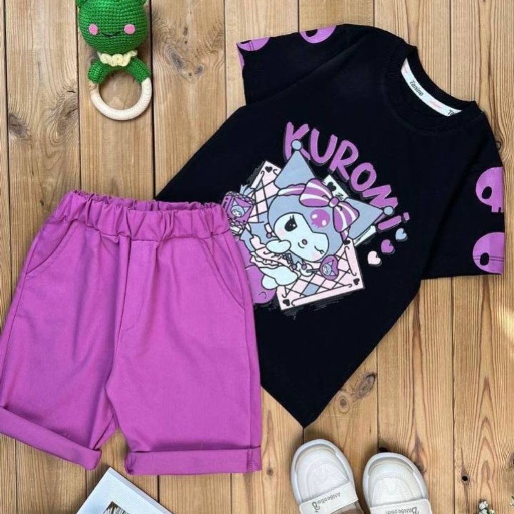 قیمت ست تیشرت شلوارک کرومی بنفش سایز 45